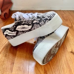 Superga Snake Print Platform Shoes